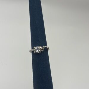 Vintage Mod Sterling/CZ solitaire Ring